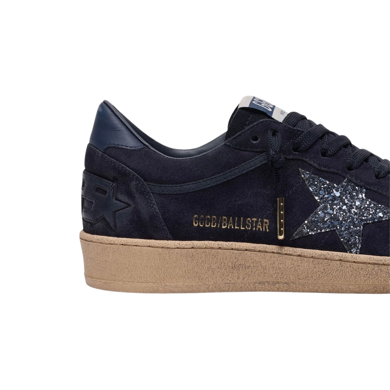 Golden Goose Ball Star in dark blue suede with dark blue glitter star(women)