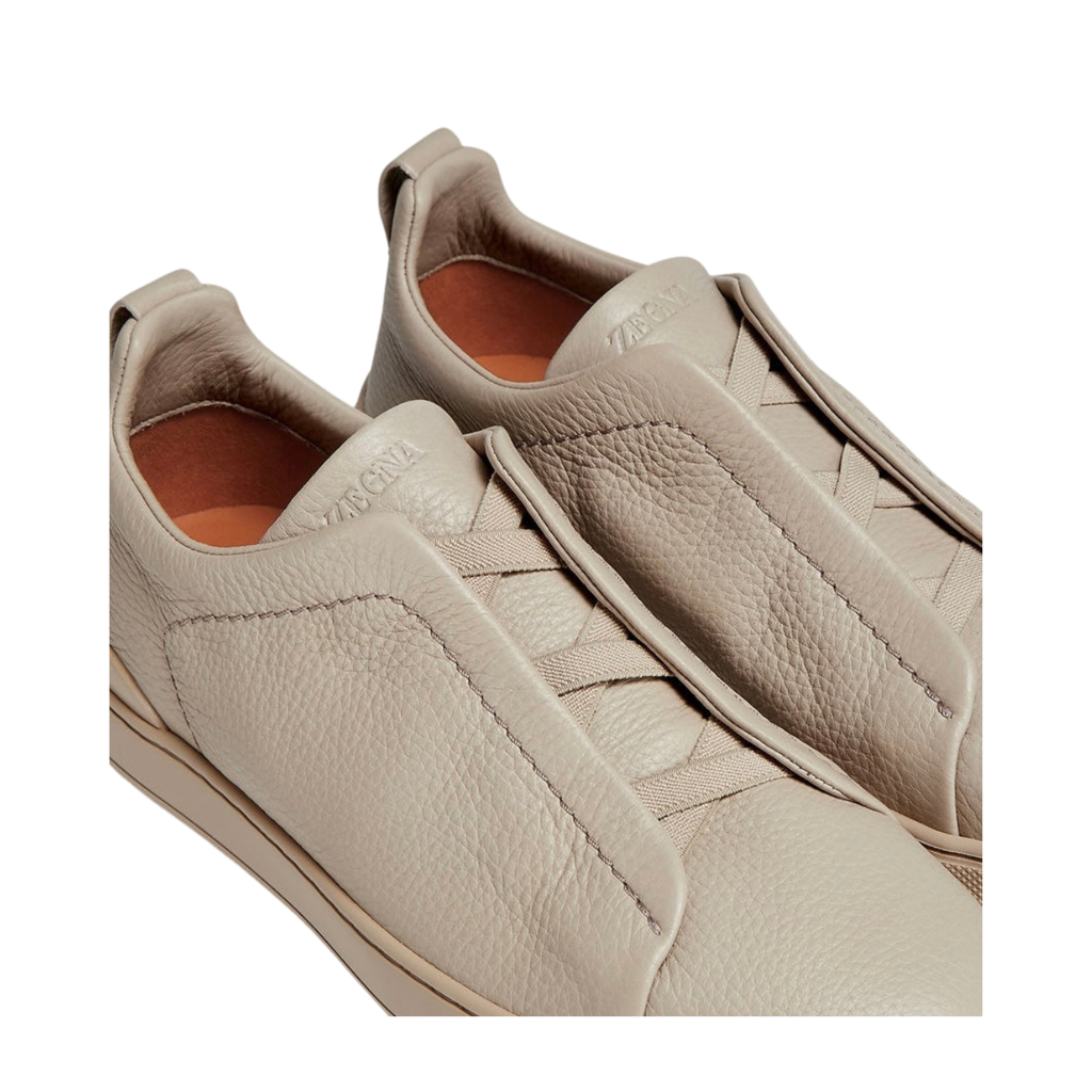 ZEGNA BEIGE DEERSKIN TRIPLE STITCH™ SNEAKERS