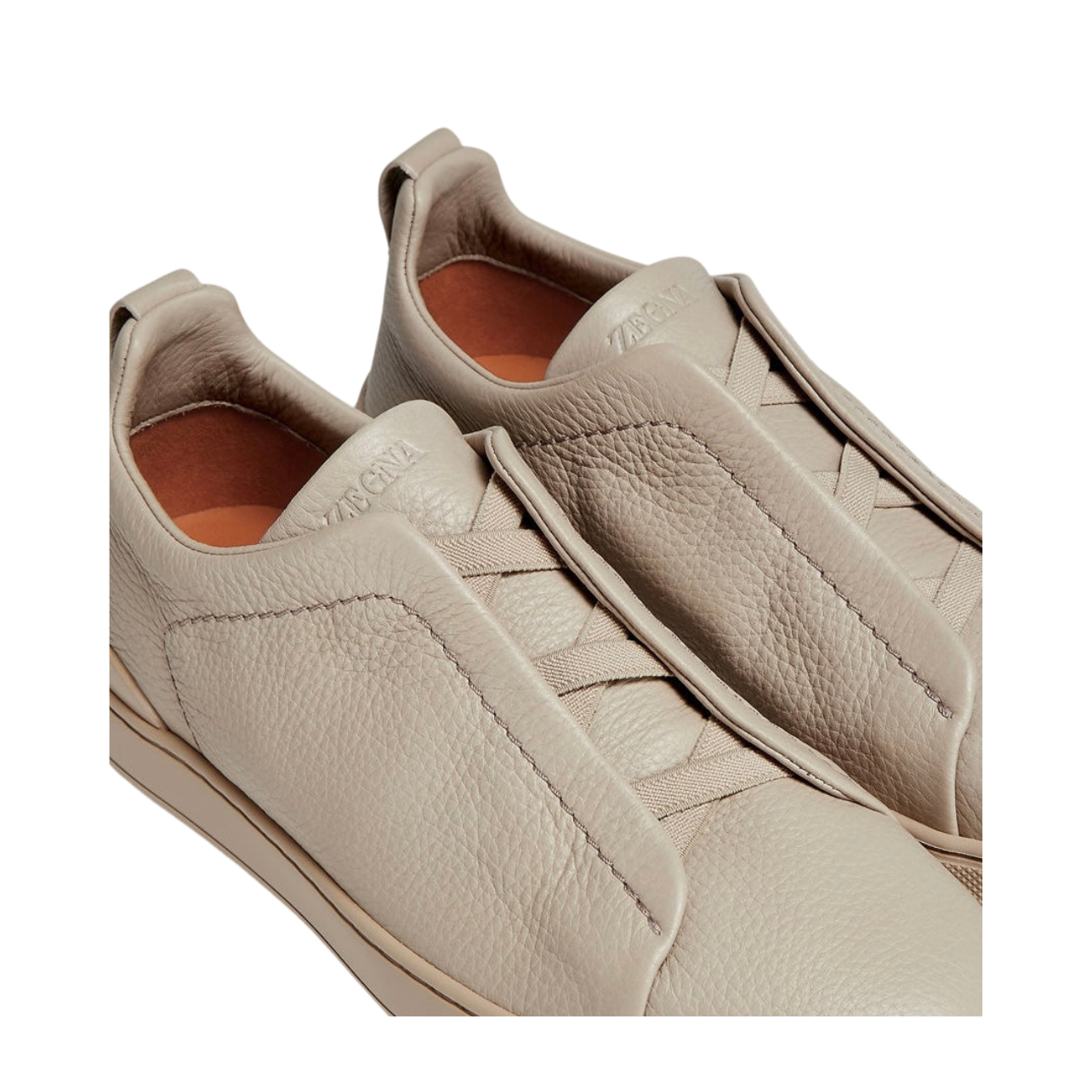 ZEGNA BEIGE DEERSKIN TRIPLE STITCH™ SNEAKERS