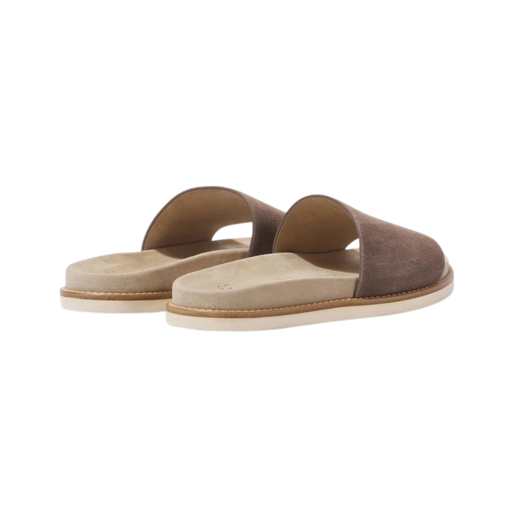 Brunello cucinelli suede slippers brown