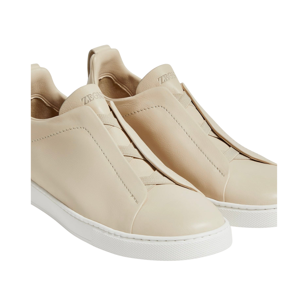 Zegna LIGHT BEIGE TRIPLE STITCH™ SECONDSKIN SNEAKERS