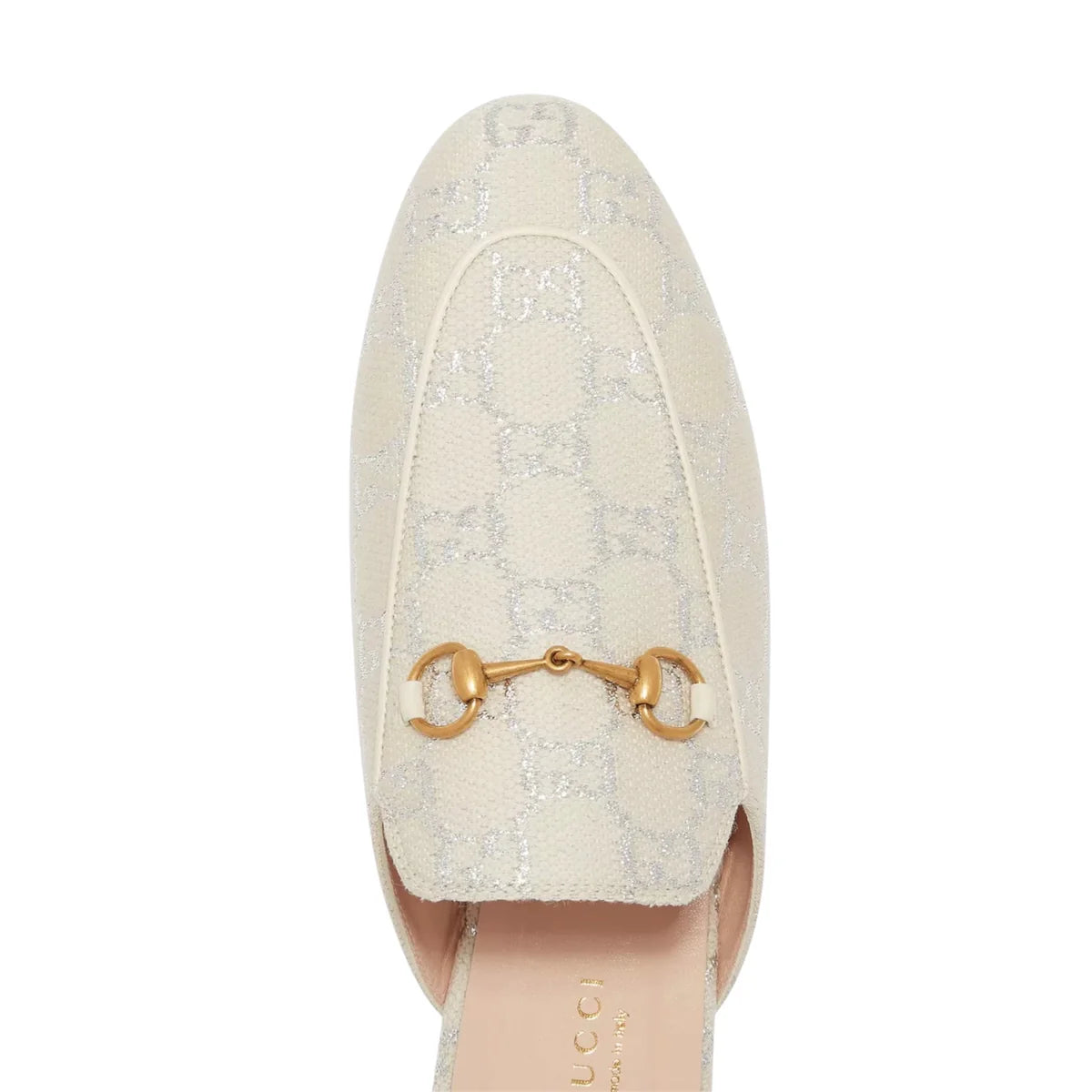 Gucci Grey/Silver Canvas Princetown Mules
