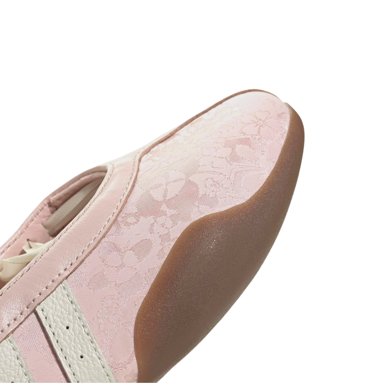 Adidas taekwondo mei satin jacquard sandy pink off white gum sneakers