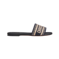 Dway Slide Deep Blue Embroidered Cotton